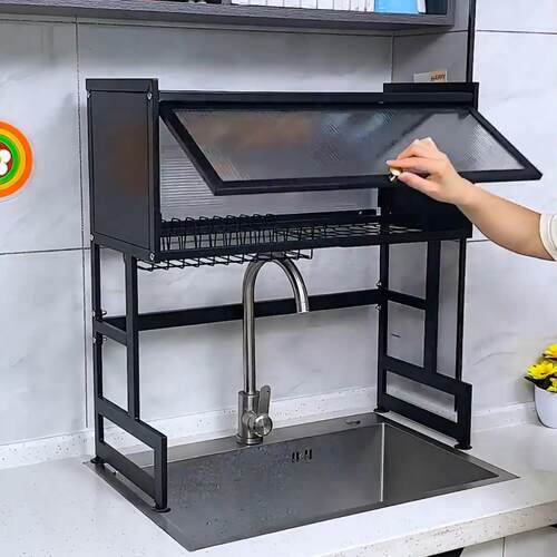 厨房灶台上收纳置物架家用多功能桌面洗碗槽水池防尘碗碟沥水架子
