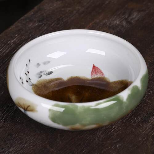 高档景德烟镇陶瓷器茶几灰创意现代中式复古主缸题餐厅办公摆室客