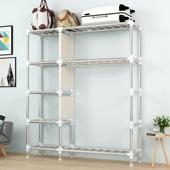 简用衣柜出租房布衣QWV柜家用卧室柜子简约现代挂橱钢管结实新易