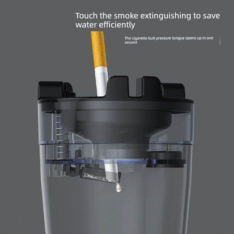 车载烟灰缸自动灭烟防灰飞接灰盒隐藏式家用客厅创意罐便携杯型