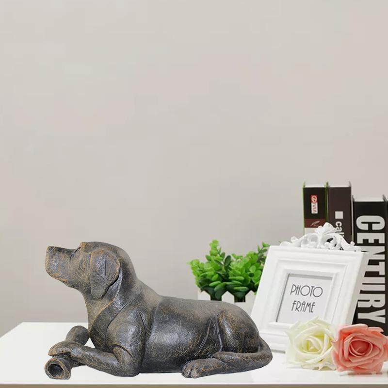 仿真狗狗咬骨头创意树脂摆件新品
