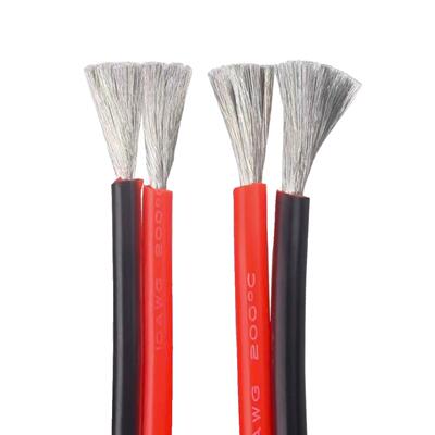 2芯超柔硅胶线双并线两芯24 22 20 18 16 14 8AWG耐高低温红黑线