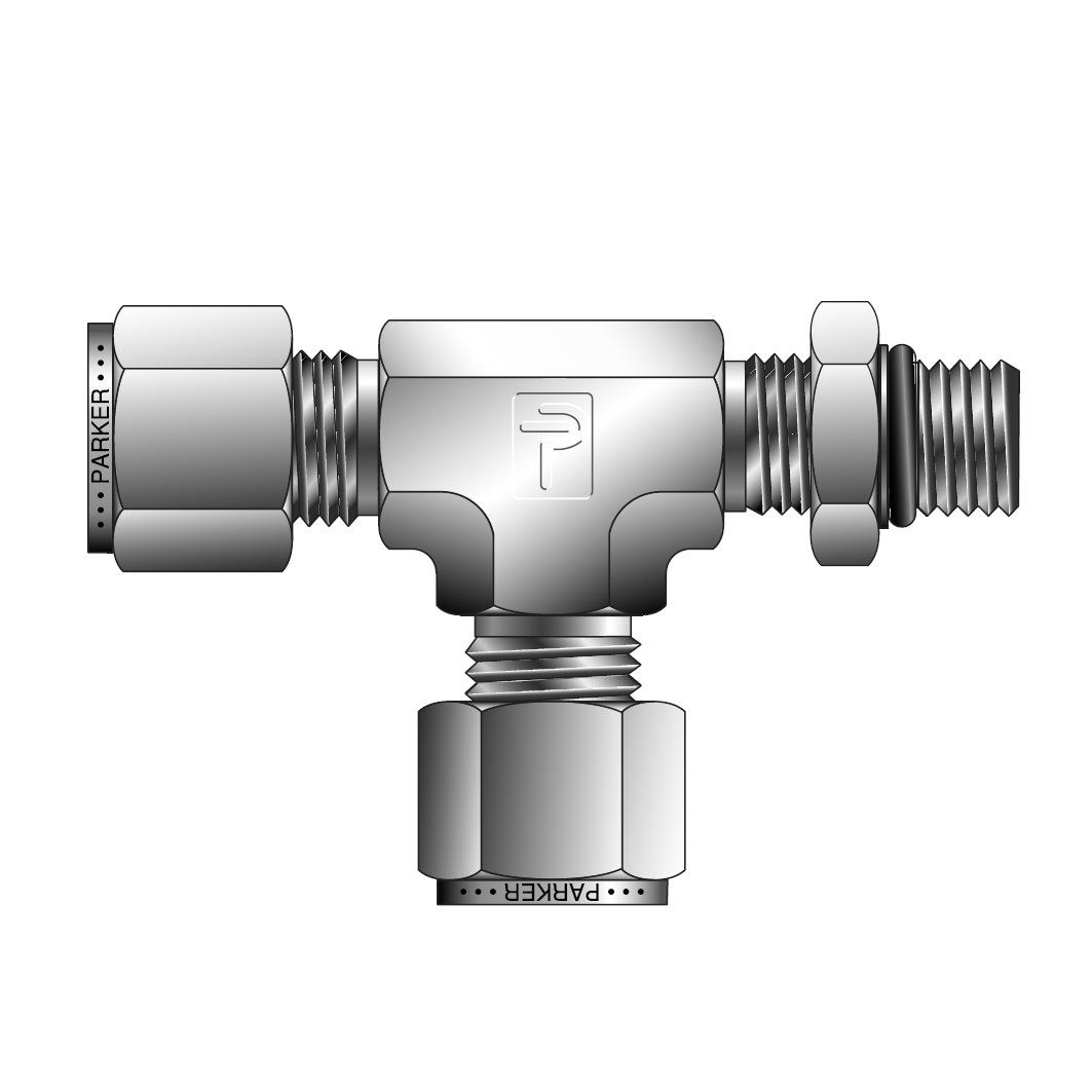 Parker CPI/A-LOK系列 外螺纹直通T转SAE直螺纹接头(英制)