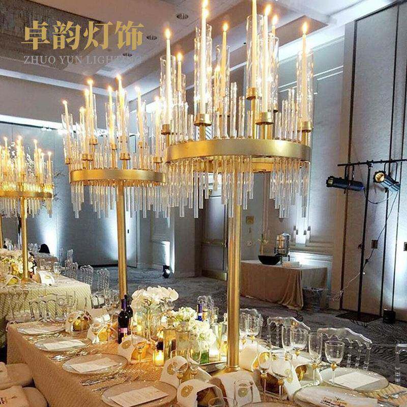 婚庆九头烛台婚礼堂宴会厅酒店餐桌节日派对家居装饰路引摆件庆典