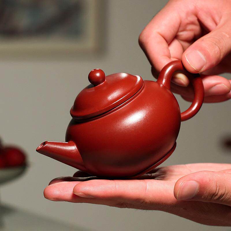 宜兴茶壶原矿大红袍水平紫砂壶球孔壶泡茶壶茶具套装手绘功夫茶