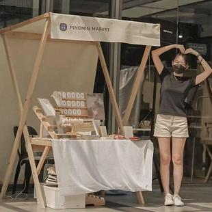 集市摊位架展示柜架花车实木质折叠促销摆摊架夜市