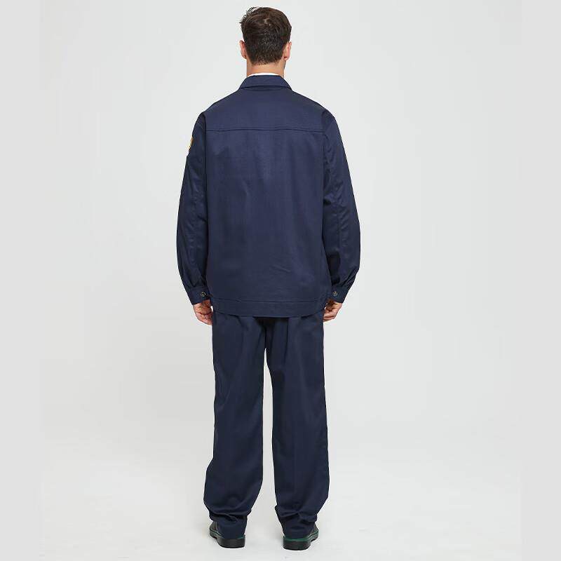 佰益 阻燃工作服夏季薄款焊工服男女套装纯棉 7033 藏青色L/170