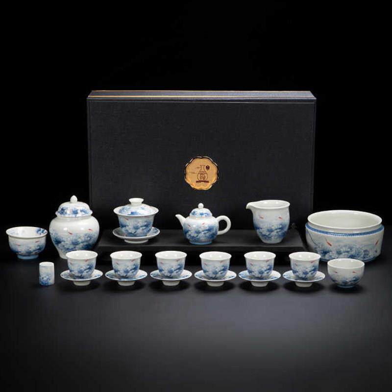 Claska Do 高档家用青花瓷茶壶茶杯整套礼盒装陶瓷功夫茶具套组