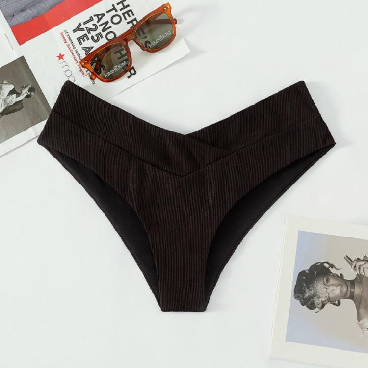 High waist swimming trunks womens triangle one-piece black
