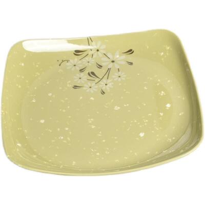 BK9K10个装密胺A5餐具中式饭盘饺子盘炒面盖浇饭盘子塑料四方