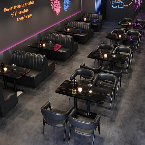 酒吧清吧卡座沙发个性西餐咖啡厅复古奶茶店烧烤音乐酒馆桌椅组合