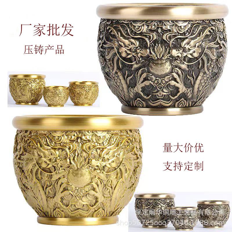 厂家 二龙吸米缸 铜缸 龙纹缸 龙缸 量大价优 家用铜摆件
