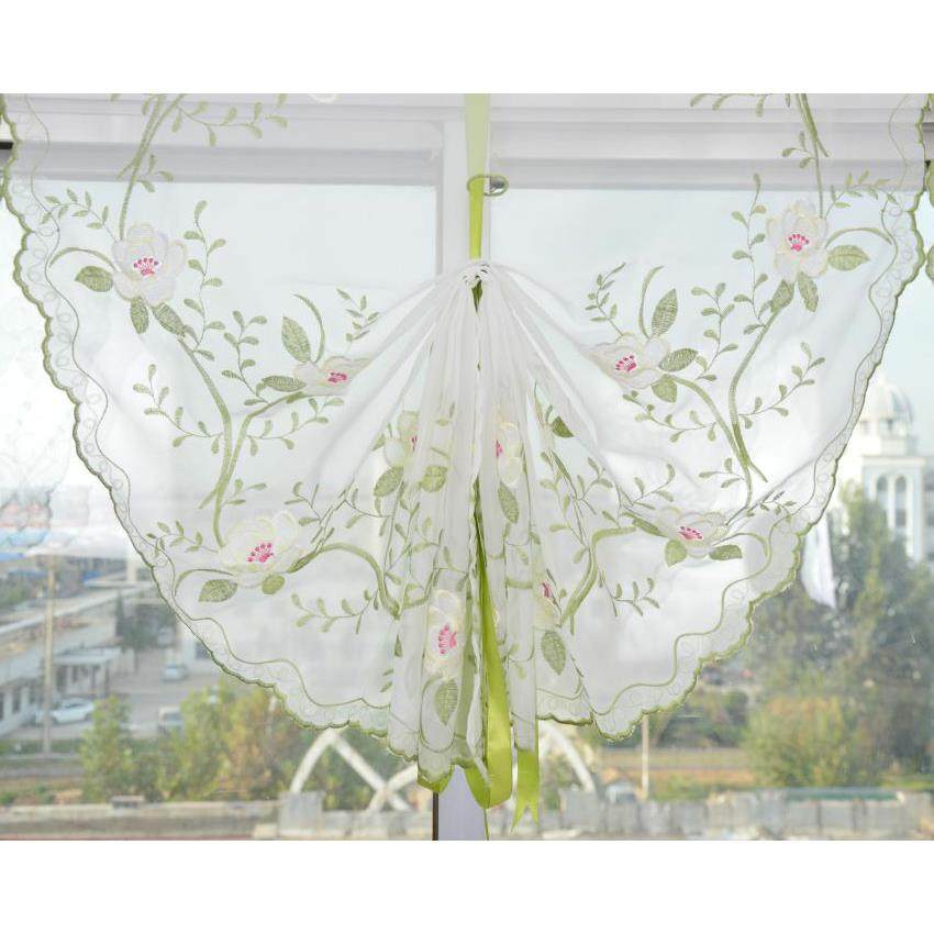 田园牡丹气球帘提拉帘刺绣成品窗纱罗马帘客厅卧室飘窗门帘包邮,居家布艺,定制窗帘,淘宝优惠券,粉丝福利购,淘宝优惠卷