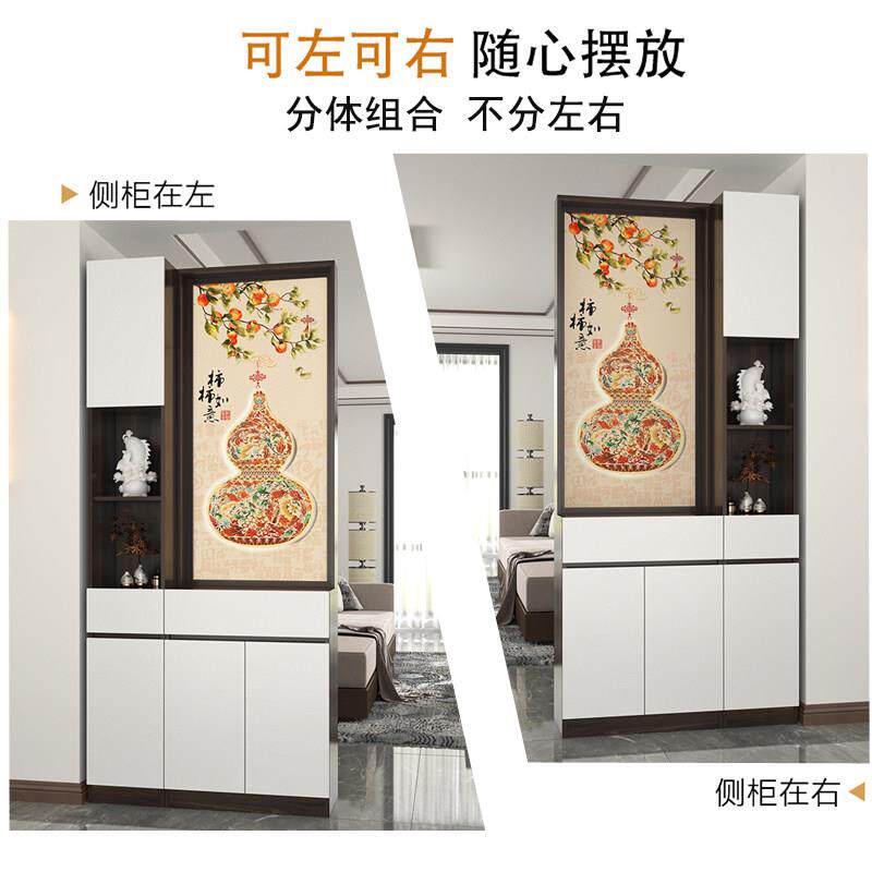 关202新6款屏金鹿踏月架风隔断柜置物入户客厅实木正对进大门现代