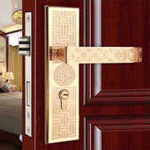 门锁基亚k门锁门锁门锁中式 卧室具房室内执手静音金色锌合金门锁