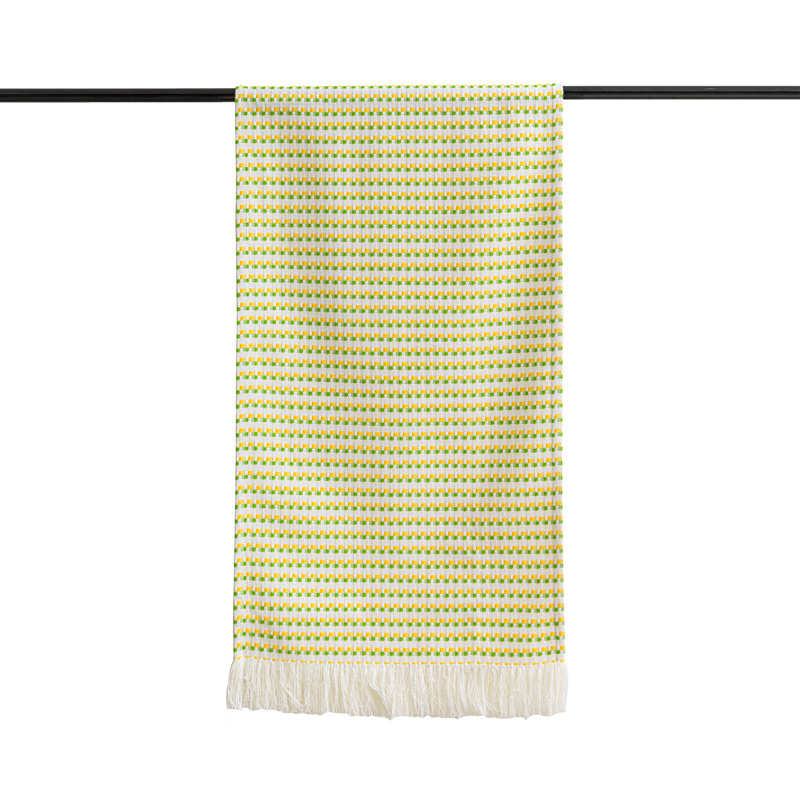 小清新ins风民宿床上用品抱枕靠垫床旗搭毯四件套绿色样板儿童房