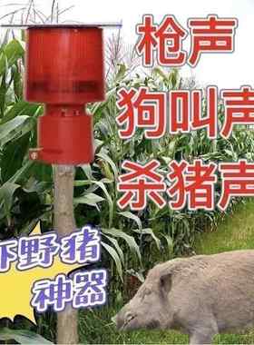 驱赶野兽神器吓猪喇叭太阳能玉米地农田防野猪狗叫声报警器动物灯