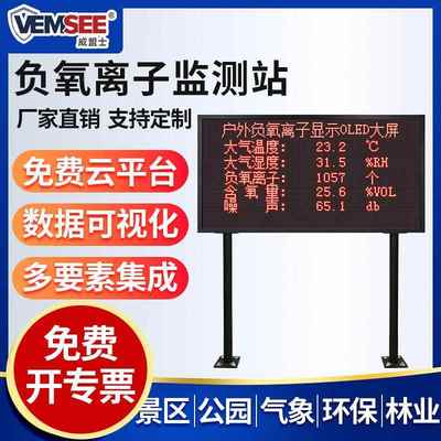 负氧离子监测站景区空气环境质量检测仪智能系统大屏全自动气象站