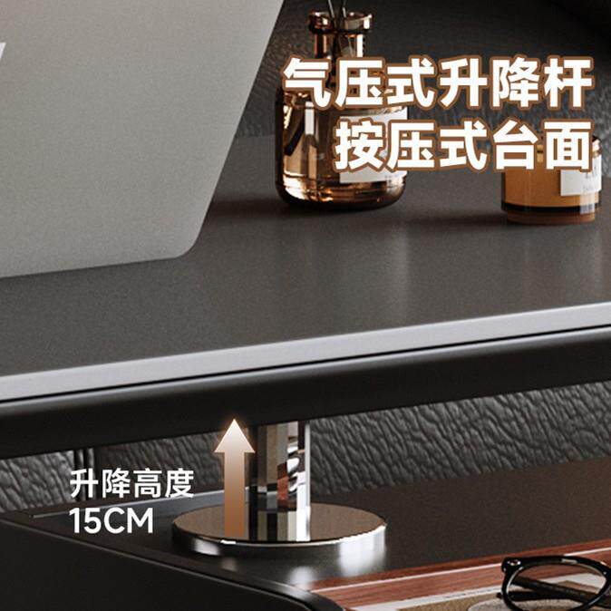 可升降动青雅小件岩板桌面边几客能厅沙发边柜可移推车功多可移动