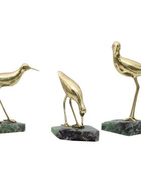 现代简约新中式创意黄铜鸟工艺品装饰品客厅酒柜电视柜玄关柜摆件