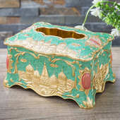 金属欧式 纸巾筒厕所防水抽纸盒 创意城堡纸巾盒轻奢客厅餐厅抽取式