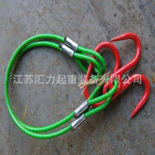 钢丝绳索具12mm1.5t、压胶钢丝绳索具2t 2m