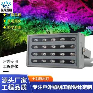 彩虹照树灯户外防水彩色投光灯室外公园绿化园林景观七彩射灯