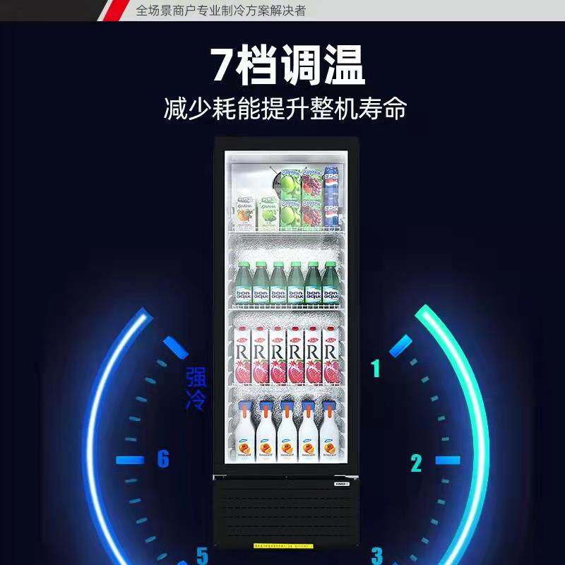 星星单门玻璃展示柜超市便利店冷藏保鲜冷饮酒水饮料立式小型冷柜