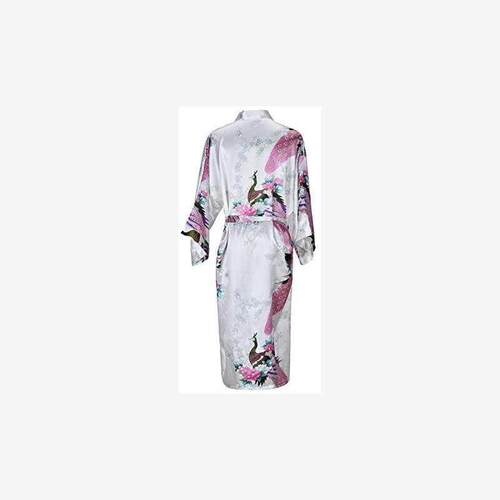 Silk Satin Wedding Bride Bridesmaid Robe Floral Bathrobe Sho