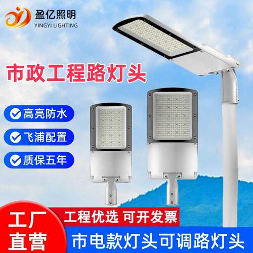 LED50W户外路灯头100W防水新农村小区庭院挑臂家用市政工程道路灯