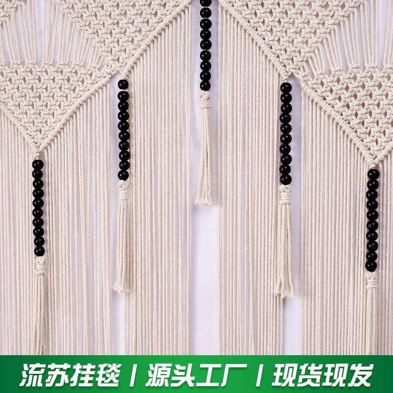 手工编织挂毯 跨境棉编织门帘客厅卧室书房墙挂饰装饰毯 流苏挂毯