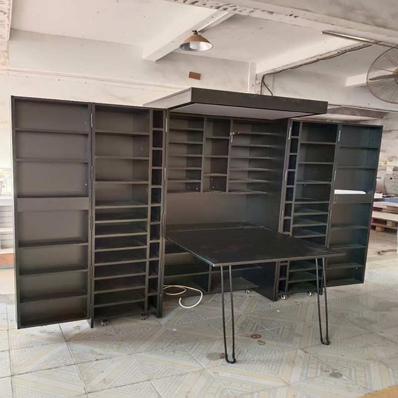 多功能收纳展示柜可移动折叠柜大容量储物柜带轮置物架多层格子柜