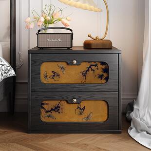 实木卡门柜香云纱中古风家用客厅组合电视柜卧室床头柜