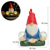 雕像灯花工艺品太阳能侏儒摆件雕像园矮人装 饰小树脂雕像花园