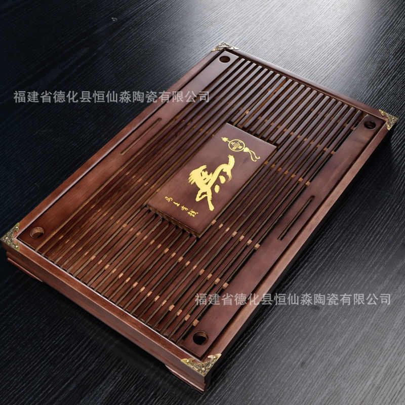 功夫排水台茶接水柯木制盘家用木托盘实木茶盘小号茶具储水抽屉式