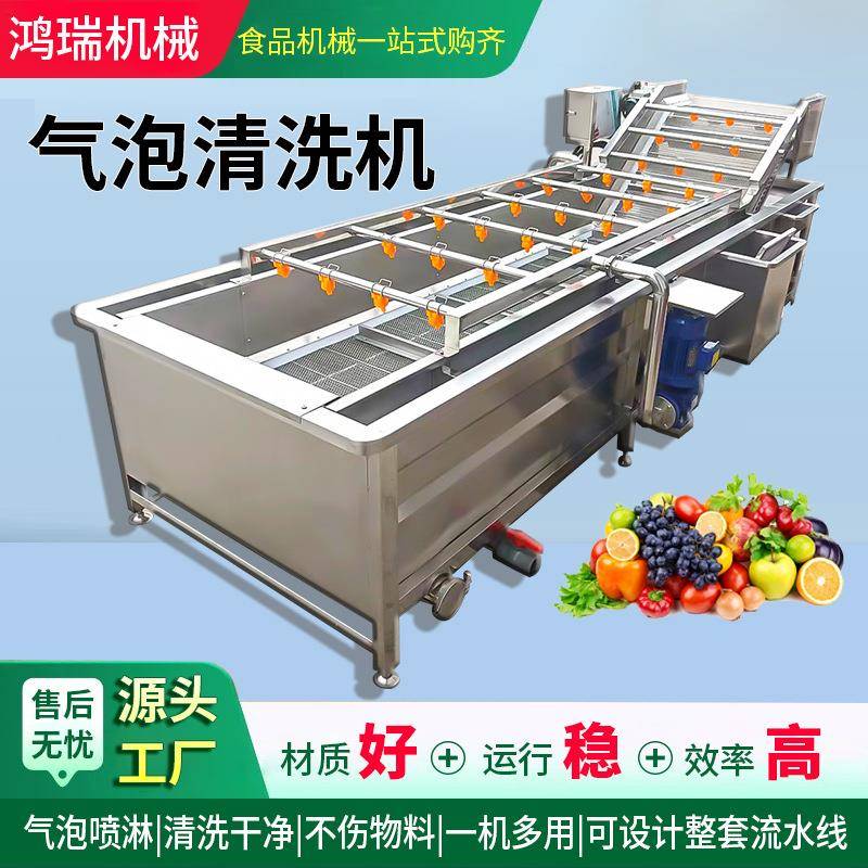榆钱面条菜全自动气泡清洗机不锈钢茵陈蒲公英荠菜清洗漂烫设备