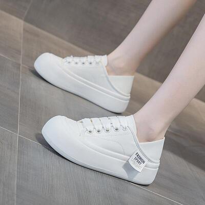 大头小白鞋面包鞋女2025春季新款女鞋运动休闲百搭板鞋圆头单鞋