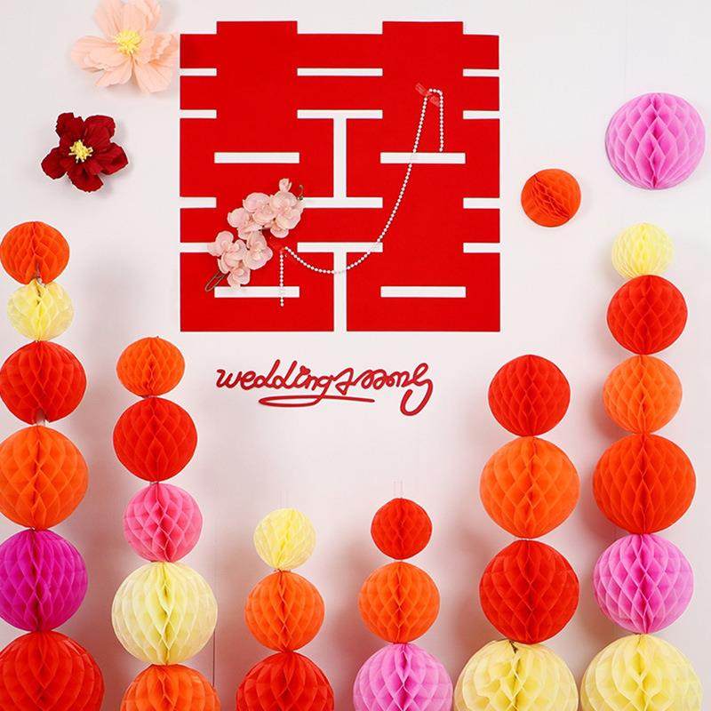 婚房布置套装结婚装饰新房卧室客厅男女方背景墙蜂窝球拉花挂饰,节庆用品/礼品,婚房装扮用品,淘宝优惠券,粉丝福利购,淘宝优惠卷