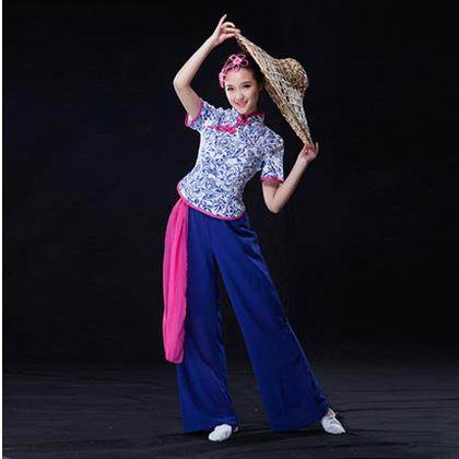正品阿庆演出服民国学生装女装广嫂场舞装舞蹈秧歌服采茶女服装村