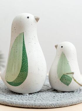 森系可爱陶瓷小鸟客厅电视柜背景墙桌面小摆件玄关卧室家居装饰品