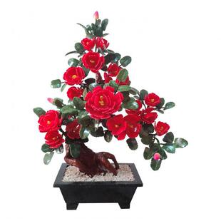 天然盆景花玉石工艺品创意雕刻盆景玉器客厅花树大茶几摆件