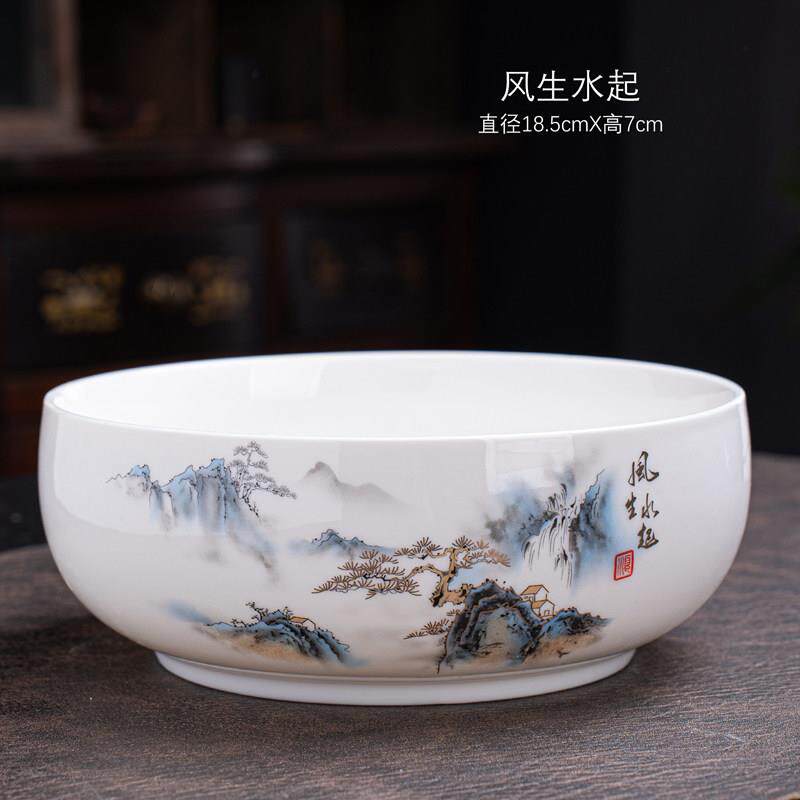 羊脂玉大号茶洗陶瓷茶渣缸家用功夫茶具配件水洗茶杯盆水盂笔洗碗