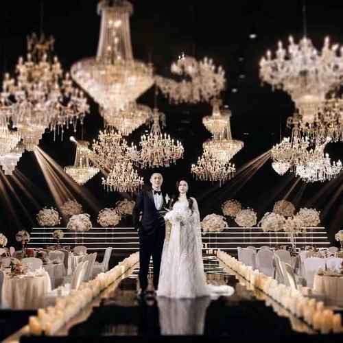 婚庆装饰吊灯婚礼布置水晶灯亚克力灯饰酒店舞台仪式区装饰灯