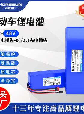 工厂直销18650锂电池组13s8p48V10ah12ah内置BMS大容量锂电池