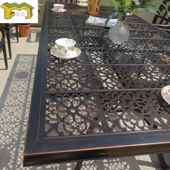 户L 2049外欧桌椅室院外阳台餐桌餐椅庭休闲靠背铸铝家式 用组合三