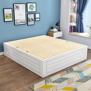 简实易木高储180 2000箱物床松木单榻榻米双人地台床小户型气压箱