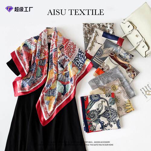 Satin square scarf 90cm silk scarf丝巾女士围巾 ladies