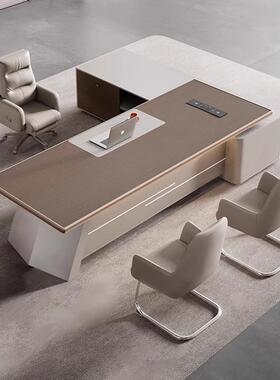 高档BK33651总裁领老板桌办公桌导椅组合现代轻奢董桌事长办公室