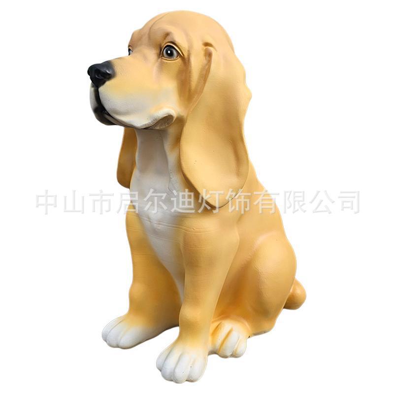 LED户外发光金毛狗灯具太阳能动物灯花园别墅草坪庭院灯饰厂家