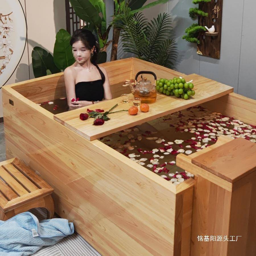 杉琦日式木浴缸泡澡木桶桶方用形沐浴tlznfg$*桶洗澡加厚家木桶泡